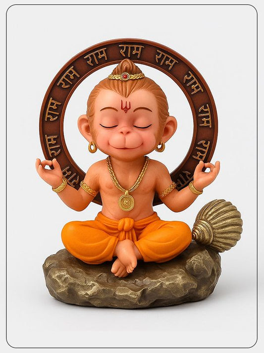 Divine Bal Hanuman Idol – Ram Bhakt in Meditation Pose